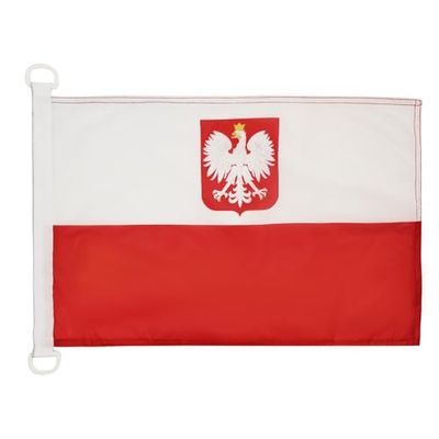 AZ FLAG nautisk flagga Civil Pavilion Polen 45 x 30 cm - Polsk marchandbåt flagga 30 x 45 cm