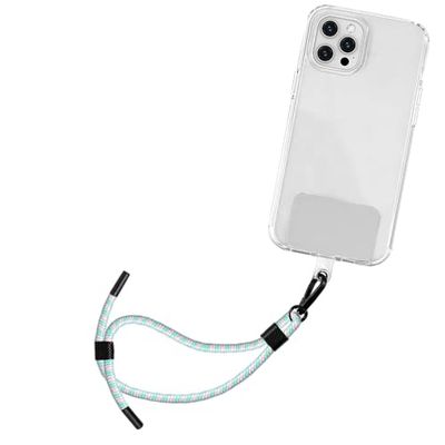 Jumble & Co Sling & Grip Telefonrem, polyester och metall, Rosa/blågrön