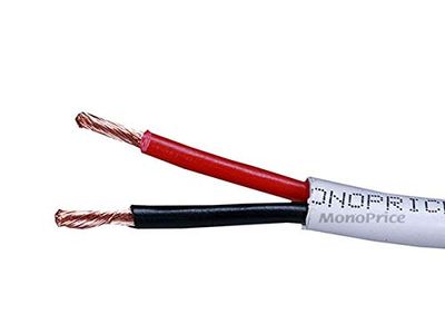 Monoprice 103844 12 AWG, 250 ft Nominal CL2 2–Conducteurs en cuivre sans oxygène Naturel Pur Câble de Haut-Parleur