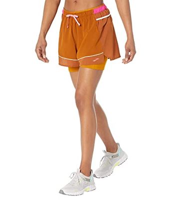 BROOKS 221611290 High Point 3" 2-in-1 Short Pantaloncini Donna Hazelwood/Ochre/Fuchsia Taglia 25