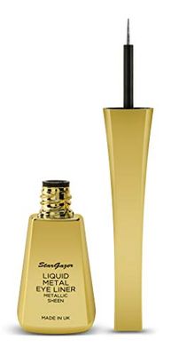 Stargazer Super Pearl Silver Metallic Liquid Eyeliner con pennello sottile applicatore