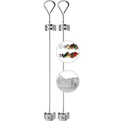 WMF 690326030 BBQ Lot de 2 brochettes en acier inoxydable avec pinces à épiler 46 cm