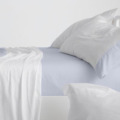 Burrito Blanco | Lakan i bomullsflanell | säng på 150 cm (+tillgängliga åtgärder) | Design 573 | Färg blå (150 x 190/200 cm)