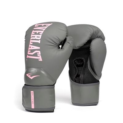 Everlast Elite 2 12oz Boxing Gloves, Gold/Black Boxing Gloves for Bags, Mitt Work & Sparring, Hook and Loop Strap, Ergonomic Grip Bar, Split-Style Foam Combination - Authentic Everlast Gear