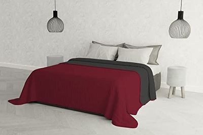 MB HOME ITALY Elegant" sommartäcke, bordeaux/mörkgrå, 260 x 270 cm