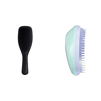 Tangle Teezer Wet Detangler Midnight Black, Setole Flessibili E Pratica Maniglia & Spazzola Districante Per Capelli Fini E Fragili, Viola Menta