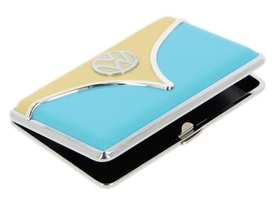 Brisa VW Collection - Estuche para Tarjetas de Visita Volkswagen con Frente Elegante de T1 Bus 10,8 cm (Crema y Azul)