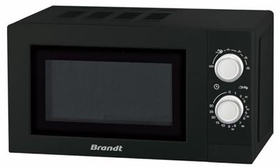 BRANDT - Microonde Solo Meccanica 20L - 800W - 6 livelli di potenza di cottura - Timer 35 minuti - Cavità enamelite - Nero