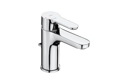 Roca, L20, Rubinetteria monocomando per lavabo con scarico automatico, Cold Start, A5A3I09C00