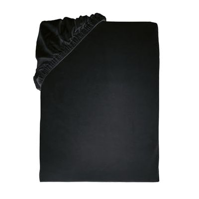 TOM TAILOR Jersey sovrumslakan, ca 180–200 x 200 cm, 100% bomull/jersey, svart UNI