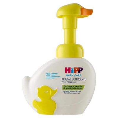 HiPP Baby Care Mus oczyszczający dla dzieci, śliczna kaczuszka, oczyszcza i nawilża ciało i dłonie, do skóry wrażliwej, z naturalnym ekstraktem z organicznych migdałów, 1 butelka 250 ml
