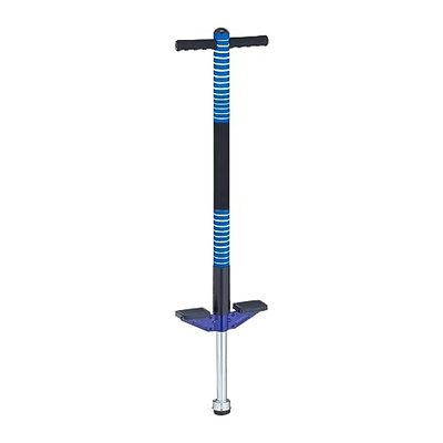 Relaxdays Bâton Sauteur pour Votre Enfant, Charge maximale : 35 kg, rembourré, antidérapant, Acier INOX, extérieur, Bleu
