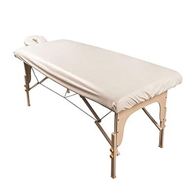 ForPro Waterdichte spabehandeling, polyester massagebladenset, machinewasbaar, ideaal voor massagetafels, inclusief massagehoeslaken en massage-gezichtssteun, naturel