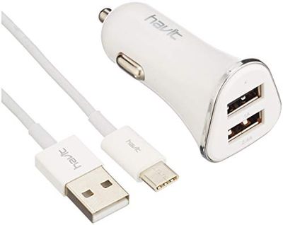 Dual USB 2.4a Type-c tändare laddare,Kabel ingår.