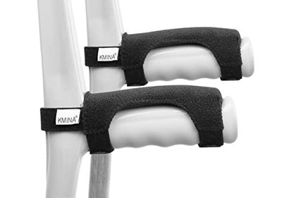 KMINA - Crutches Handles Pads (x2 Units), Soft Grip, Handle Covers Padded, Pads for Adults, Memory Foam - Made in Europe