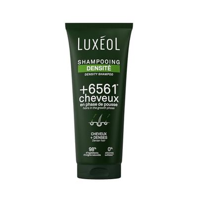 LUXEOL - Shampooing Densité - +6561 Cheveux En Phase De Pousse* - Augmente La Densité Capillaire - 98% D'Ingrédients D'Origine Naturelle - Sans Silicones - Fabriqué en France - 200 ml