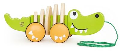 Hape Cocodrilo de Arrastre - Juguete de Madera para Niños Pequeños, Promueve el Aprendizaje y Desarrollo Motor, 12 Meses+