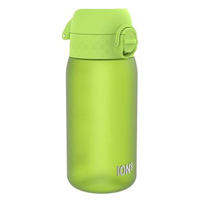 ION8 Vattenflaska För Barn, 350 ml/12 oz, Läcksäker, Lätt att Öppna, Säkert Lås, Diskmaskinssäker, BPA-fri, Bärhandtag, Enkel att Rengöra, Luktfri, Koldioxidneutral, BPA-fri, Grön