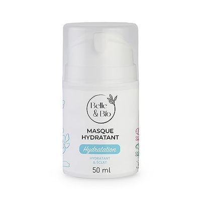Belle&Bio - Maschera idratante per pelli secche/normali, certificata Cosmos da Ecocert, 50 ml