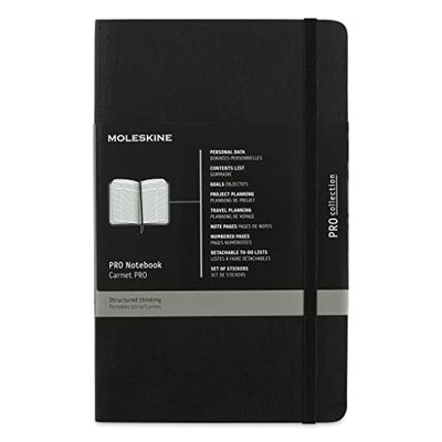 Moleskine PROPFNTB3SBK stor Pro mjuk anteckningsbok, svart