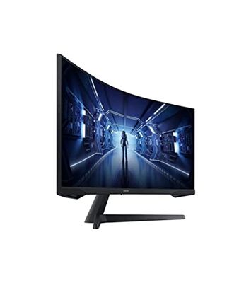 Samsung Odyssey G5 ultragroothoekgamingmonitor C34G55TWWR, 34 inch, QHD Wide 1440p, VA-paneel, UWQHD-resolutie, AMD FreeSync Premium, responstijd van 1 ms, kromming van 1000R, verversingssnelheid van 165 Hz, zwart