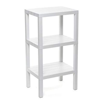 TATAY Scaffale Bagno a 3 Ripiani | Resistente all’Umidità | Inclusi Viti e Compatibile con Sistema Quick Fix | Per Interni ed Esterni | Portata fino a 30 kg – Modello Lombok – Bianco