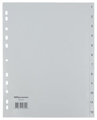 Divisori digitali grigio Maxi A4+ - Office DEPOT - 1 a 12