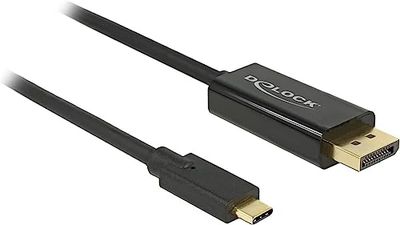 Delock Kabel USB Type-C stekker > DisplayPort-stekker (DP Alt Mode) 4K 60 Hz 1 m zwart