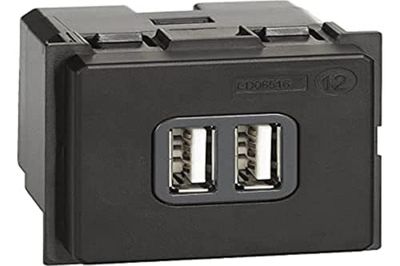 Cargador doble USB Tipo ABticino K4285C2 Living Now2 modulos