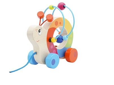GOKI- Arrastre caracól con Lazo de motricidad Vehículos de Cuerda, Multicolor, colorato (54862)