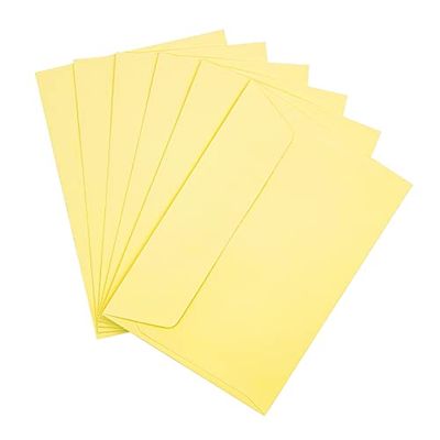 Raylu Paper® - Pack of 20 Small Coloured Envelopes with Adhesive Closure and Without Window for Party Gifts, Weddings, Birthdays, Christmas Coloured Envelopes Size C6 114x162mm (Light Yellow)