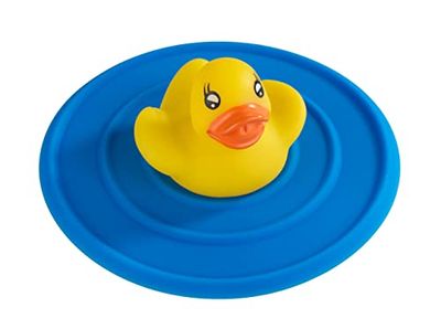 Wenko Stop per lavandino 53000100 anatra per tutti i lavello, Silicone, Blu, 11 x 11 x 4 cm