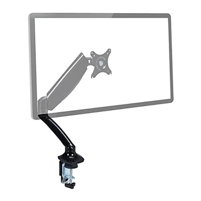 Relaxdays monitor arm 1 scherm, hoogte verstelbaar, draaibaar, kantelbaar, 17-27 inch, VESA 75/100, monitorbeugel, zwart