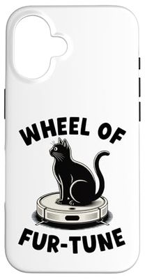 Wheel Of Fur-Tune Cat On Robot Vacuum Cleaner Cat Case for iPhone 16