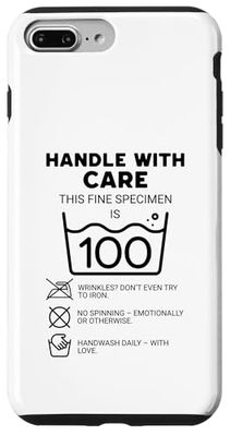 100th Birthday This Fine Piece is 100 Funny Care Instruction Case for iPhone 7 Plus/8 Plus