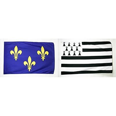 AZ FLAG Drapeau Ile-de-France 150x90cm - Drapeau francilien - Province 90 x 150 cm - Drapeaux & Drapeau Bretagne 150x90cm - Drapeau Breton - France 90 x 150 cm Polyester léger