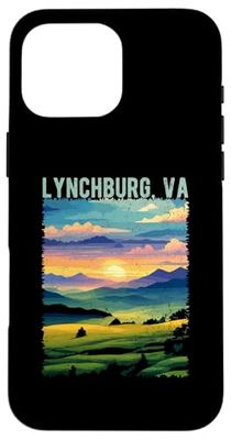 Lynchburg Virginia USA Design rétro effet vieilli Motif montagne Coque pour iPhone 16 Pro Max