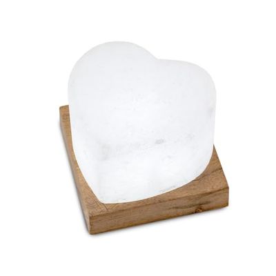 Himalaya Salt Dreams Illuminato Sale Cuore di Cristallo White Line, Incluso Sale Elettrico LED Lampada a Forma di Cuore, Cristallo di Sale, Bianco, 9 x 9 x 6 cm, 2 unità