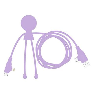 Xoopar Multi USB-kabel 3-in-1 – lange snellaadkabel 1,20 m – 60 W vermogen – USB USB-C Lightning – compatibel met alle Mr Bio Long Fast smartphones