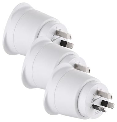 Electraline 70050 Adaptateur de Voyage France/Europe vers Australie/Chine 2 Broches Europe vers 3 Broches Australie, White (Lot de 3)