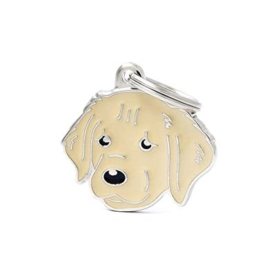 MYFAMILY Médaille Golden Retriever Plaque Chien Gravure Gratuite Coutume Chat
