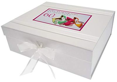 Witte katoenen kaarten NSH60X Large"Je kunt nooit te veel schoenen hebben" Keepsake Box - Neon