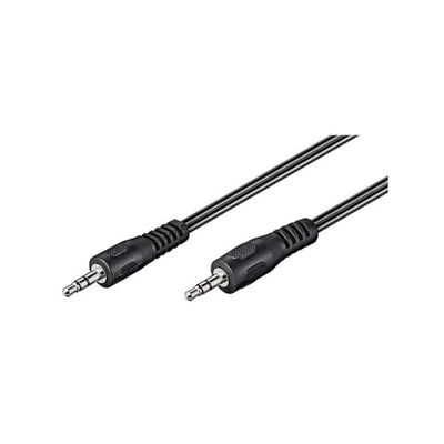 Goobay 50449 Cavo di Collegamento Audio AUX, Stereo da 3.5mm, Cavo Piatto, Nero, 2.5m Lunghezza del Cavo