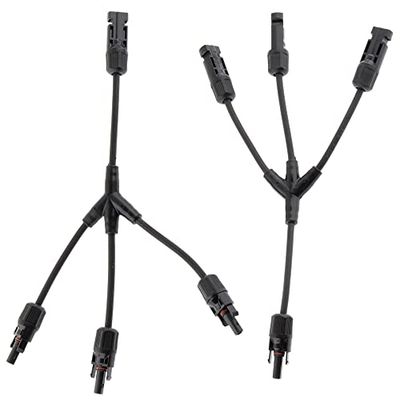 SeKi Lot de 2 connecteurs en Y - Avec câble pour la commutation en parallèle des panneaux solaires - Adaptateur parallèle - Pour panneau solaire - Fiche PV adaptée pour les installations îles.