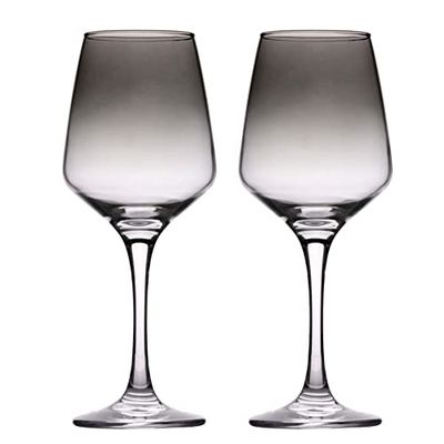 alpina Bicchieri da vino – 4 pezzi – 360 ml – Trasparente con effetto fumo