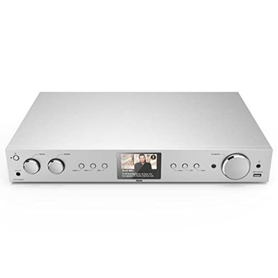 Hama Dab Sintonizador de Radio Digital HiFi Internet FM WLAN Receptor Estéreo Spotify Amazon Music Control Remoto USB AUX Reloj Despertador DIT2105SBTX
