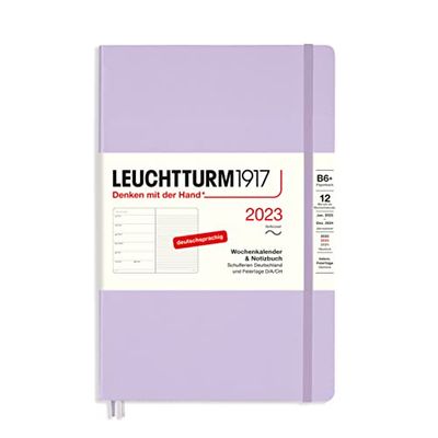 LEUCHTTURM1917 365700 Agenda semanal y cuaderno Tapa blanda Paperback (B6+) 2023, 12 meses, lila, alemán