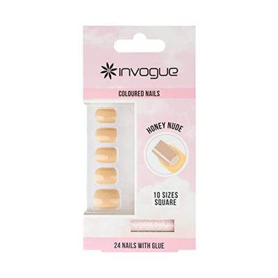 Invogue Honey Nude Square Nails (24 Pieces)