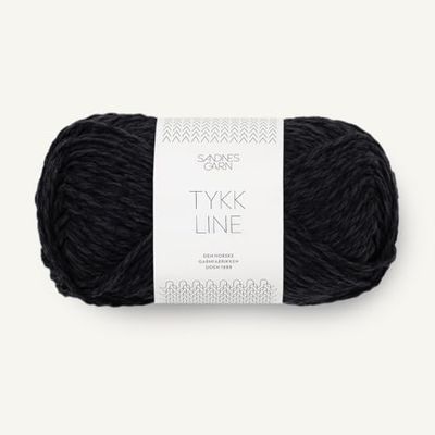 SANDNES GARN Tykk Line Pelote de laine, couleur : Svart (1099), 50 g/env. 60 m