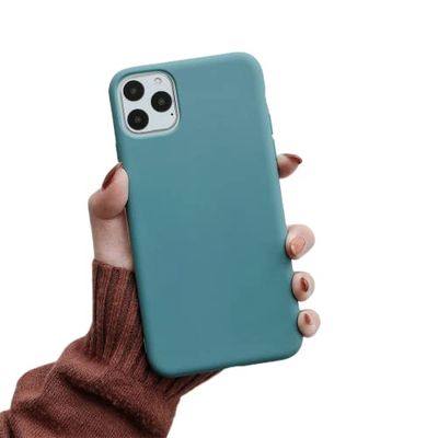 WDTURNS [iPhone 14 Pro] Protector antigolpes con Bordes elevados para móvil, [Carcasa Case de Protección Completa], iPhone 14 Pro - Case TPU y Silicona para Smartphone, Lago Azul